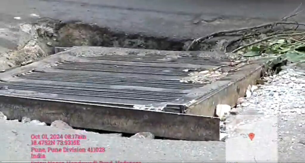 Pune News: Broken Sewage Chambers On Handewadi Road Pose Threat To Motorists’ Safety