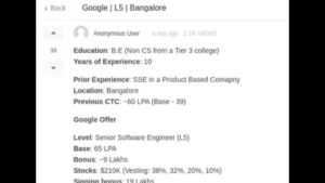 Bengaluru Engineer's 65 LPA Google Package Goes Viral, Sparks Debate Over Salary Standards in Tech