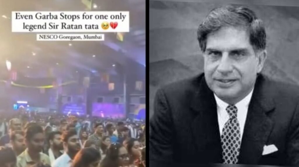 Mumbai's Garba festivities were temporarily halted to pay tribute to Ratan Tata with the song "Vida Karo."
