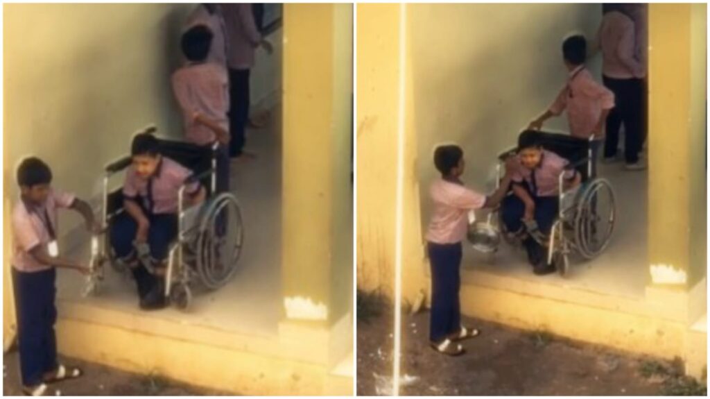Heartwarming Video of School Students Helping Physically Challenged Classmate Goes Viral, Inspires Millions
