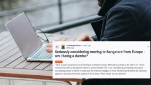 With a salary close to ₹80 lakh CTC, is moving to Bengaluru worth it? A tech professional seeks advice
