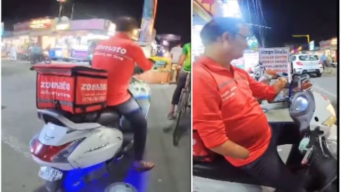 Video of specially-abled Zomato agent riding bike to deliver order goes viral