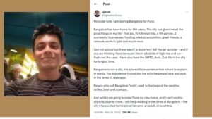 Bengaluru to Pune Entrepreneur’s Viral Farewell Post Celebrates 14 Years of Success