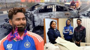 Cricketer Rishabh Pant presents scooters to two individuals who came to his aid following a severe car accident