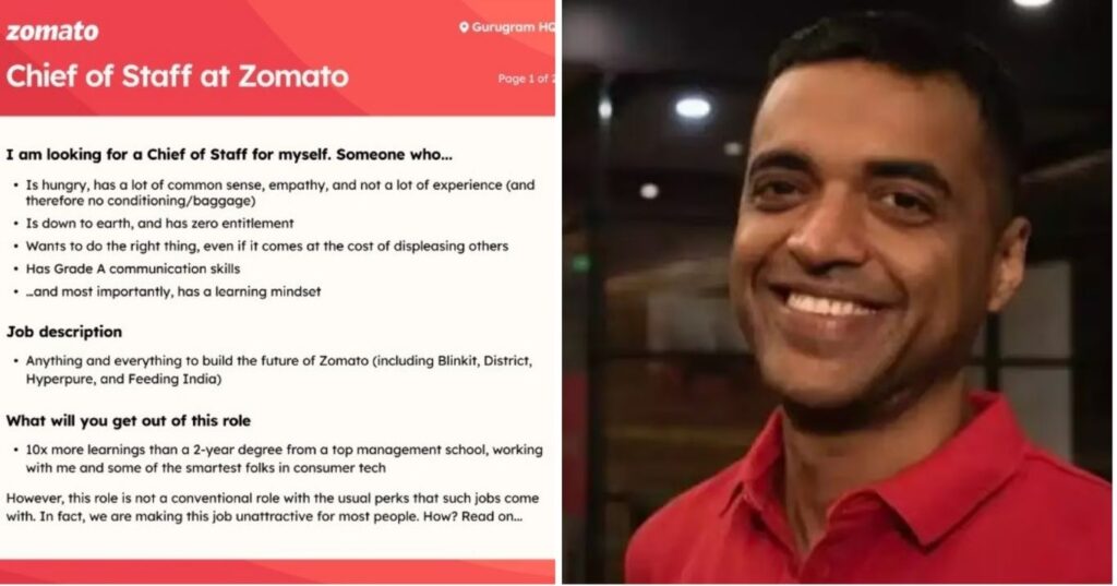 Zomato CEO Faces Criticism for Asking Candidates to Pay 20 Lakh for A Job