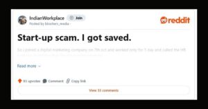 “Start-up scam. I got saved", Says A Reddit User About His 1-day Employment