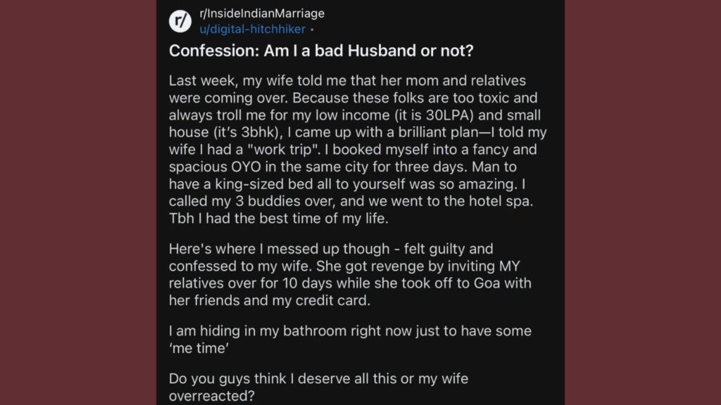Husband hides in OYO hotel to avoid Mother-in-Law, wife takes epic revenge