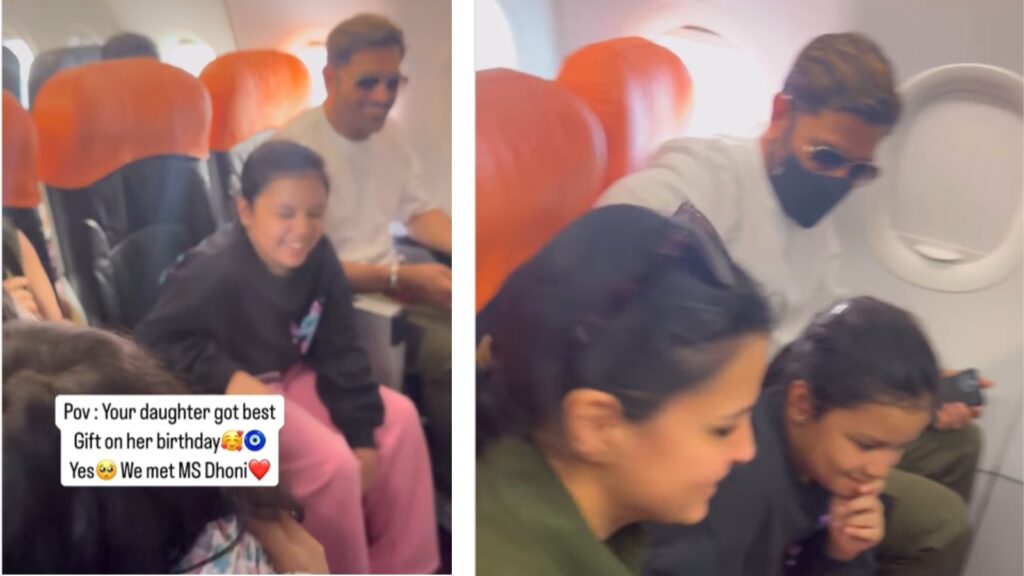 MS Dhoni’s Sweet In-Flight Meeting with Young Fan Goes Viral