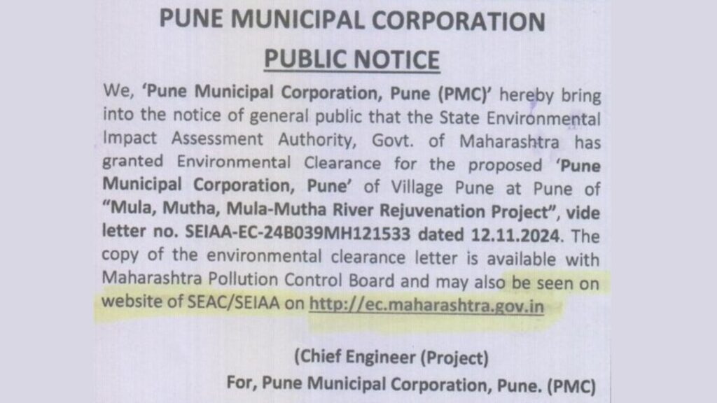 PMC's Mula-Mutha River Restoration Project Faces Backlash Over Environmental Concerns