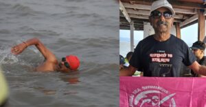 Pune: 65 Year Old Shirish Patki Achieves Historic 16 km Solo Sea Swim From Gateway Of India To Atal Setu 