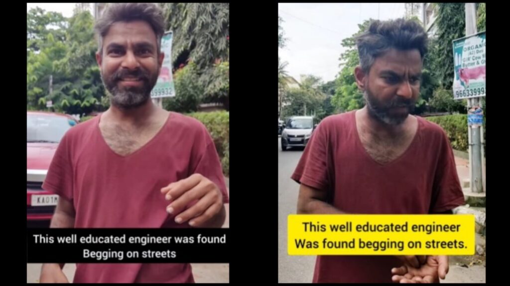 Viral: An Engineer’s Tragic Fall; Bengaluru Man Turns to Begging After Personal Tragedies