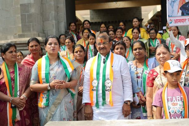 Pune: Sambhaji Zende, NCP Candidate From Purandar-Haveli Constituency Holds Padayatra In Phursungi and Jejuri