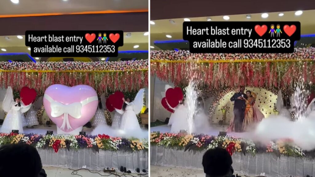 Bride and Groom’s ‘Heart-Blast’ Wedding Entry Leaves Internet in Splits