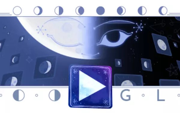 Google Doodle Celebrates December’s Final Half Moon with a Fun Lunar Phase Card Game