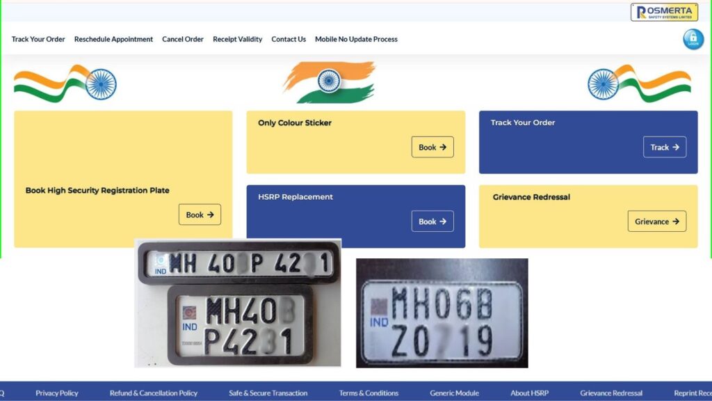 Online Link to Book High-Security Number Plates in Maharashtra Costs and How to Apply