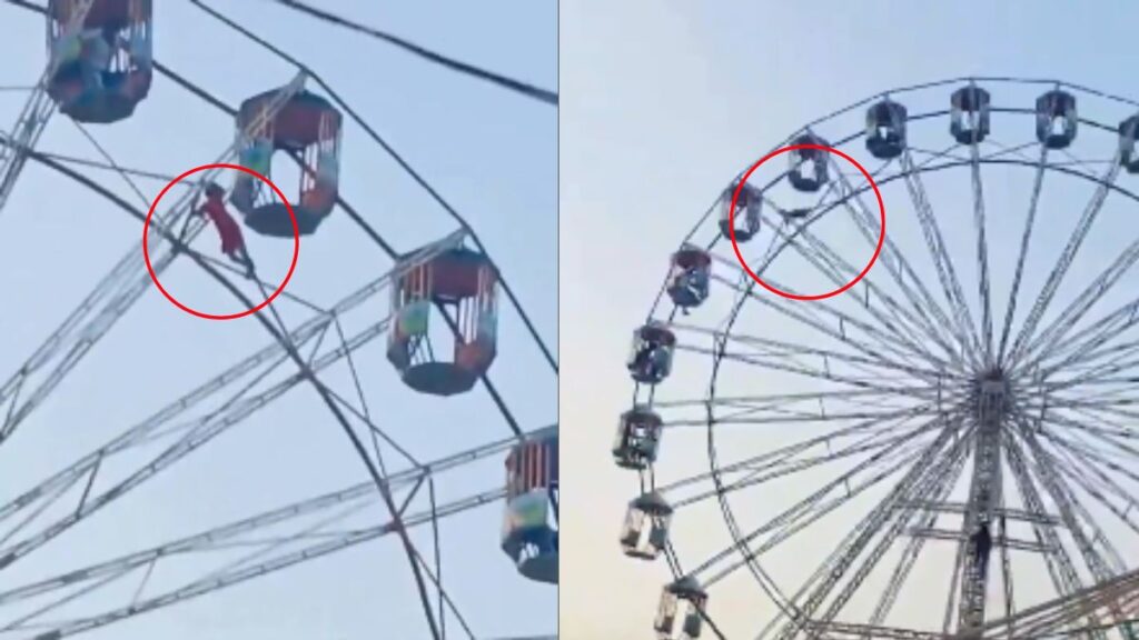 Video 10-Year-Old Hangs From 60-Foot Ferris Wheel in UP, Rescued Just in Time
