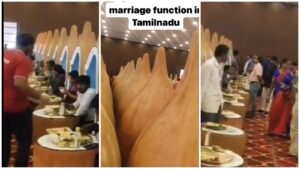 Watch Tamil Nadu Wedding Guests Dine on Coconut-Shaped Seats