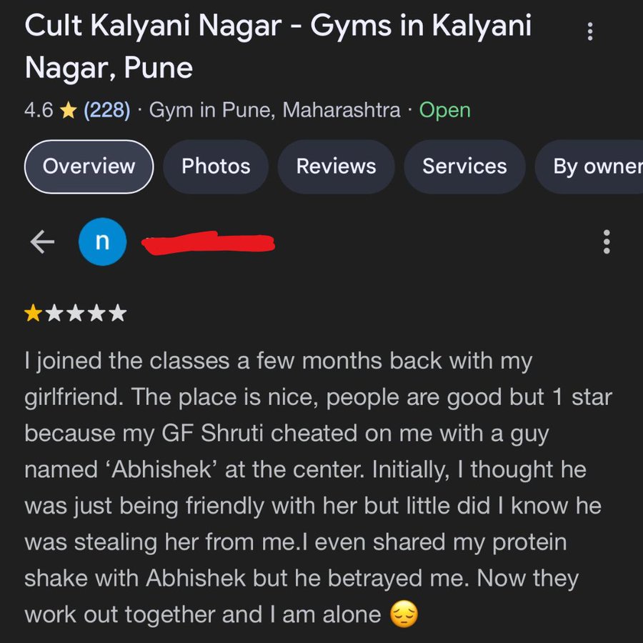 Pune Man’s Hilarious One-Star Gym Review Goes Viral After Girlfriend Cheats on Him