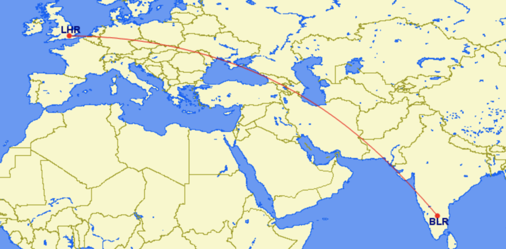 bangalore to london