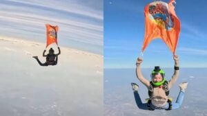 Anamika Sharma's Skydiving Stunt Elevates the Spirit of Mahakumbh 2025 to New Heights. Watch video