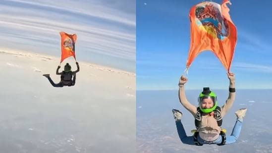 Anamika Sharma's Skydiving Stunt Elevates the Spirit of Mahakumbh 2025 to New Heights. Watch video
