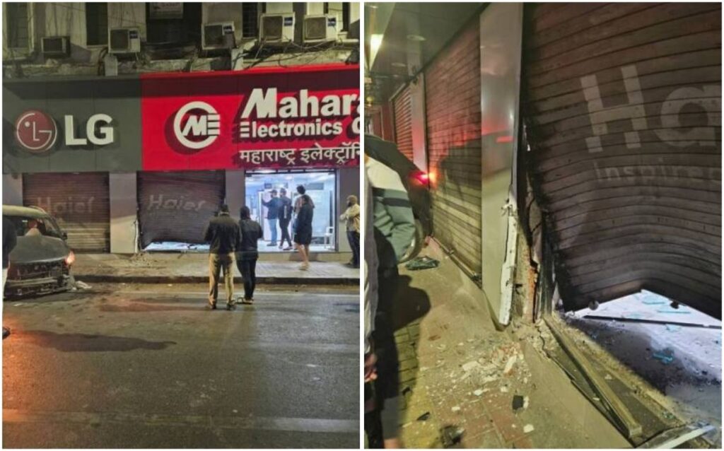 Pune: Speeding Car Crashes Into Shop on Tilak Road at Midnight, Minors Detained