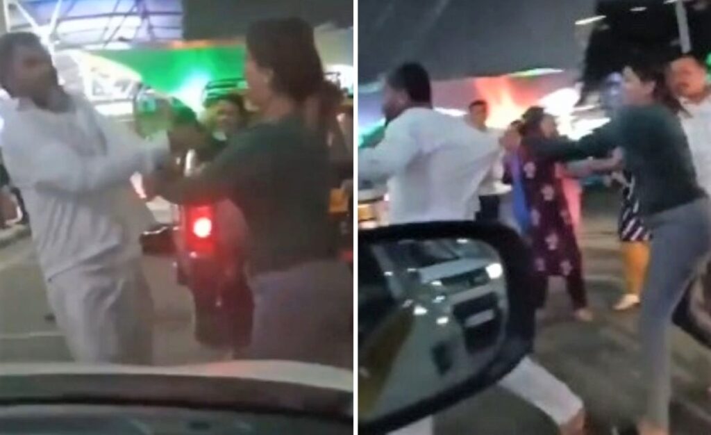 Viral Video: Woman Caught Assaulting Ola Cab Driver at Mumbai Airport After Missing Flight