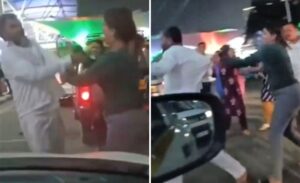 Viral Video: Woman Caught Assaulting Ola Cab Driver at Mumbai Airport After Missing Flight
