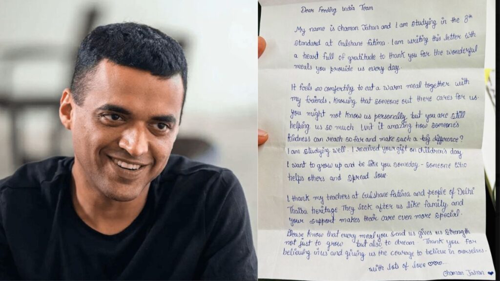 Class 8 Student Writes Heartfelt Letter, Zomato CEO Deepinder Goyal Shares Touching Photo