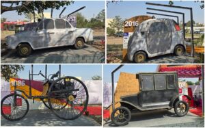 Pune News: PCMC Unveils 'Waste to Wonder' Art Installations Featuring Dinosaurs and Car Evolution Sculptures In Pimple Saudagar  