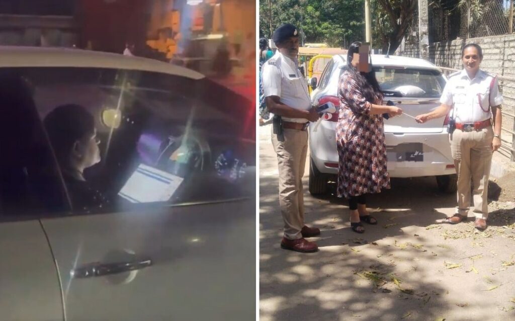 Work From Car? Bengaluru Woman Fined For Using Laptop While Driving