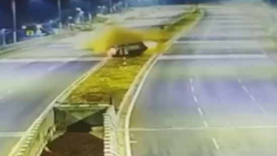 Watch Speeding Car Flips Four Times in Karnataka, Killing One and Injuring Four; Watch