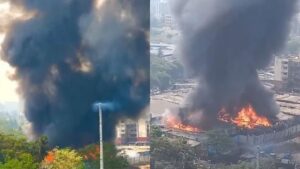 Mumbai: Major Fire Erupts at Jogeshwari Furniture Market, No Injuries Reported; Video