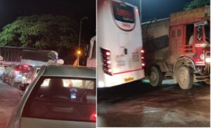 Late-Night Traffic Chaos At St. Mary's School Junction On Pune Solapur Highway Poses Serious Safety Risks