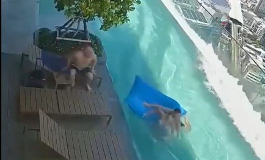 Scary Visuals: Panic Grips Tourists as Massive Earthquake Jolts Rooftop Pool in Bangkok