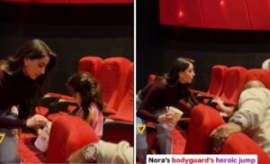 Nora Fatehi’s Bodyguard Wins Hearts with Heroic Rescue of Little Girl at Movie Theatre