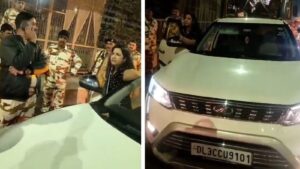 Drunk Woman Creates Chaos on Delhi Road, Misbehaves with ITBP Jawans; Viral Video Sparks Outrage