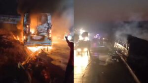 Private Bus Catches Fire on Mumbai-Pune Expressway, No Casualties Reported