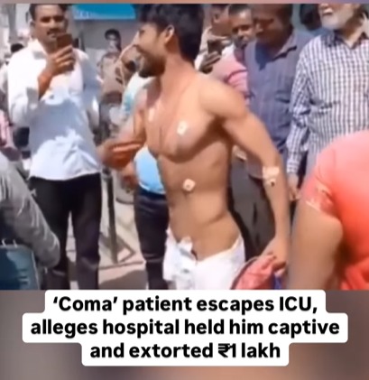 Man, reported to be in a coma has emerged from the ICU, revealing an alleged hospital scam worth Rs 1 lakh in Madhya Pradesh