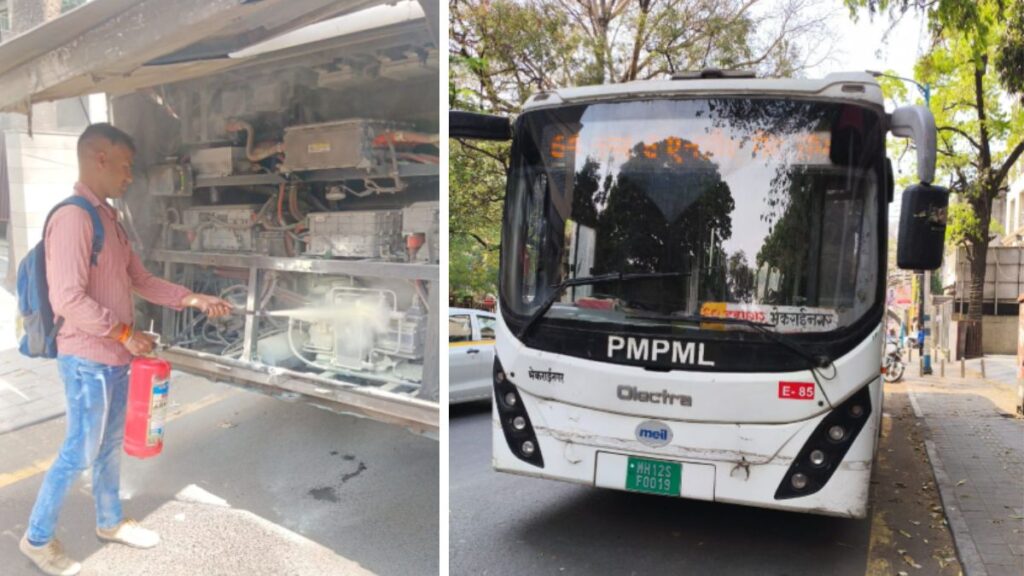 Pune Firefighter's Quick Action Prevents Major Fire In CNG Bus Near Hirabaug Chowk