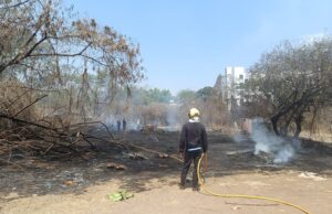 Fire Breaks Out Near Registrar's Residence at Savitribai Phule Pune University; Fire Brigade Attempts to Douse Flames