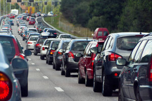 traffic-jam-with-rows-of-cars