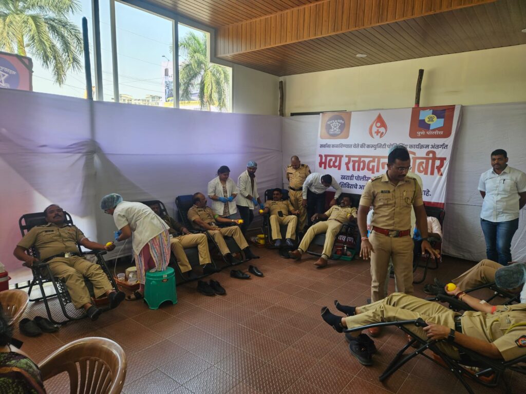 Pune: Kharadi Police Lead Community Blood Donation Drive, Draws Support From Local Residents   