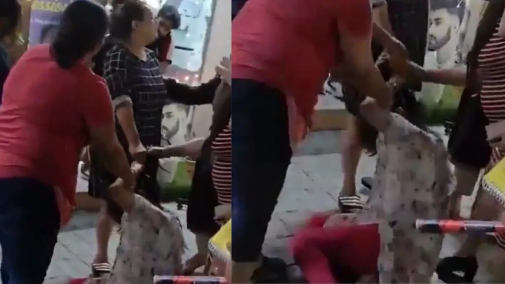 How Could You Insult a Mother? Noida Woman Pins Down Another Amid Alleged Verbal Abuse (Video)