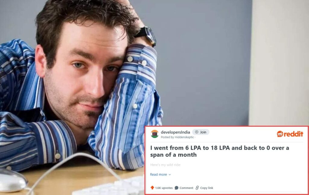 Indian Techie Goes From ₹6 Lakh to ₹18 Lakh to ₹0 Salary in a Month, Shares Heartfelt Post Online