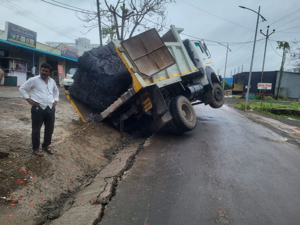 Pune: Poor Quality Drainage Work On Handewadi Road Causes Accident, Residents Demand Action Against Contractor 