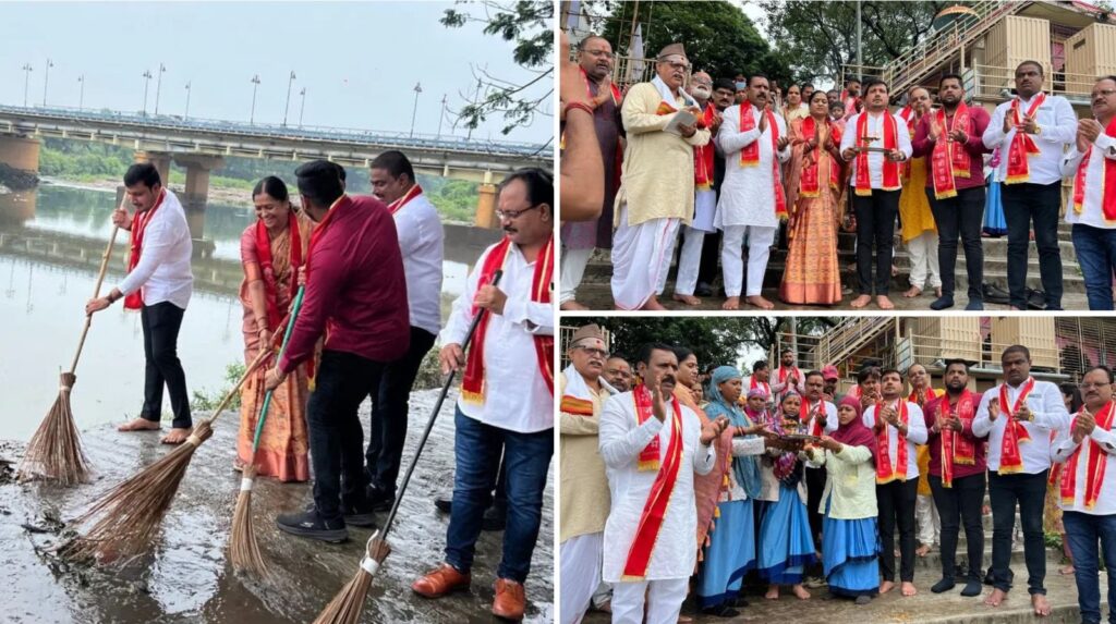 Pimpri: BJP Hosts Ganga Pujan and Cleanliness Drives to Mark Ahilyadevi Holkar's 300th Birth Anniversary