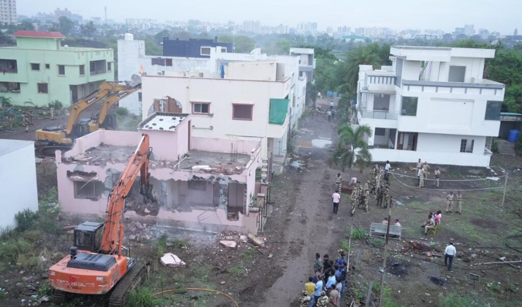 Pune News 36 Unauthorized Bungalows Along Indrayani River In Chikhali Demolished By PCMC