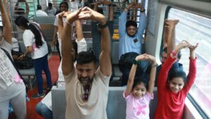 Yoga on the Move: Wrestler Sangram Singh Leads Wellness Revolution in Mumbai AC Local