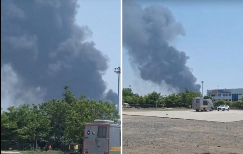 Air India Flight Crashes Near Ahmedabad Airport Shortly After Takeoff; No Casualties Reported Yet